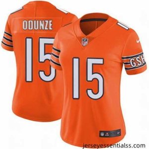 Chicago Bears 15 Rome Odunze Orange Vapor Stitched Jersey