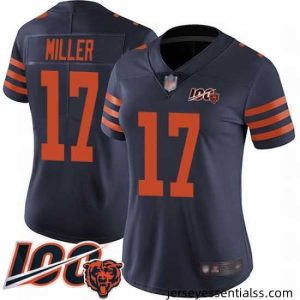 Chicago Bears 17 Anthony Miller Limited Navy Blue Rush Vapor Untouchable 100th Season Football Jersey