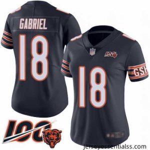 Chicago Bears 18 Taylor Gabriel Navy Blue Team Color 100th Season Limited Football Jersey