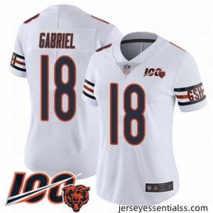 Chicago Bears 18 Taylor Gabriel White Vapor Untouchable Limited Player 100th Season Football Jersey
