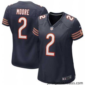 Chicago Bears 2 D J  Moore Navy Stitched Game Jersey