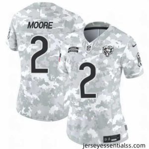 Chicago Bears 2 DJ Moore 2024 F.U.S.E Arctic Camo Salute To Service Limited Stitched Football Jersey