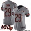 Chicago Bears 29 Tarik Cohen Limited Silver Inverted Legend 100th Season Football Jersey