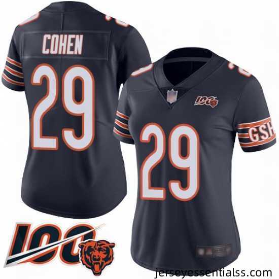Women-Chicago-Bears-29-Tarik-Cohen-Navy-Blue-Team-Color-100th-Season-Limited-Football-Jersey-708944_21769_550X550
