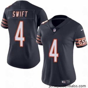 Chicago Bears 4 D'Andre Swift Navy 2024 Vapor Stitched Jersey