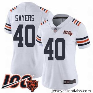 Chicago Bears 40 Gale Sayers White 100th Season Limited Football Jersey