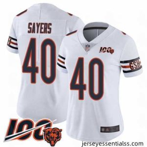 Chicago Bears 40 Gale Sayers White Vapor Untouchable Limited Player 100th Season Football Jersey