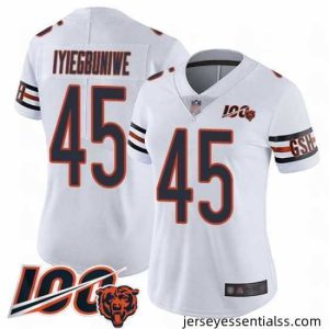 Chicago Bears 45 Joel Iyiegbuniwe White Vapor Untouchable Limited Player 100th Season Football Jersey