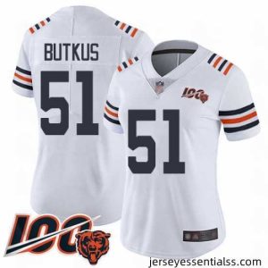 Chicago Bears 51 Dick Butkus White 100th Season Limited Football Jersey