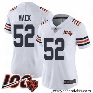Chicago Bears 52 Khalil Mack White 100th Season Limited Football Jersey