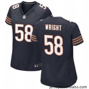Chicago Bears 58 Darnell Wright Navy Stitched Game Jersey