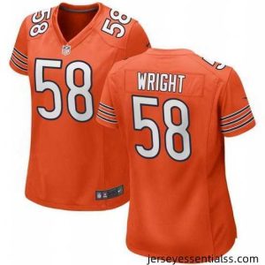 Chicago Bears 58 Darnell Wright Orange 2023 Draft Stitched Game Jersey