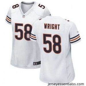Chicago Bears 58 Darnell Wright White Stitched Game Jersey