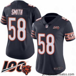 Chicago Bears 58 Roquan Smith Navy Blue Team Color 100th Season Limited Football Jersey