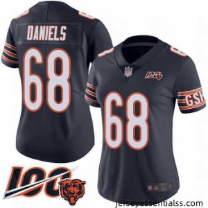 Chicago Bears 68 James Daniels Navy Blue Team Color 100th Season Limited Football Jersey