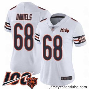 Chicago Bears 68 James Daniels White Vapor Untouchable Limited Player 100th Season Football Jersey