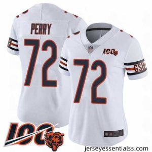 Chicago Bears 72 William Perry White Vapor Untouchable Limited Player 100th Season Football Jersey