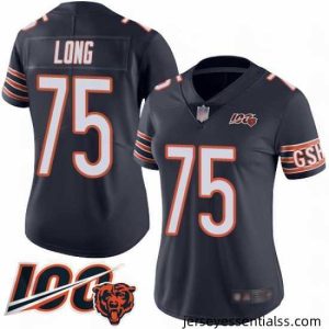 Chicago Bears 75 Kyle Long Navy Blue Team Color 100th Season Limited Football Jersey