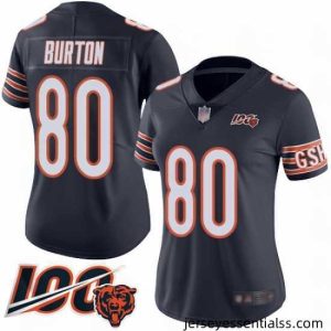 Chicago Bears 80 Trey Burton Navy Blue Team Color 100th Season Limited Football Jersey