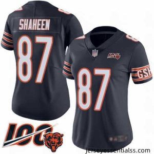Chicago Bears 87 Adam Shaheen Navy Blue Team Color 100th Season Limited Football Jersey