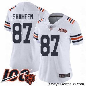 Chicago Bears 87 Adam Shaheen White 100th Season Limited Football Jersey
