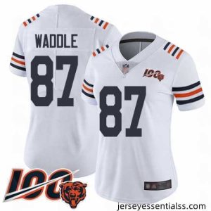Chicago Bears 87 Tom Waddle White 100th Season Limited Football Jersey