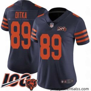 Chicago Bears 89 Mike Ditka Limited Navy Blue Rush Vapor Untouchable 100th Season Football Jersey