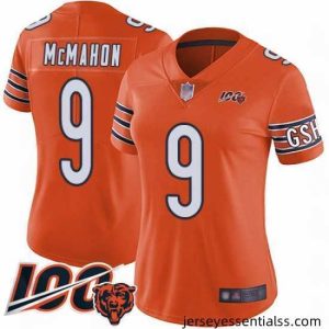Chicago Bears 9 Jim McMahon Orange Alternate 100th Season Limited Football Jersey