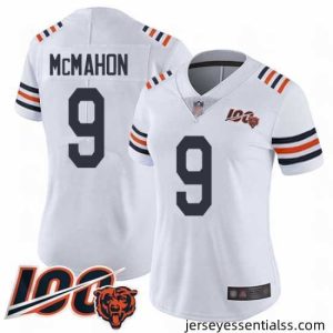 Chicago Bears 9 Jim McMahon White 100th Season Limited Football Jersey