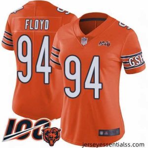 Chicago Bears 94 Leonard Floyd Orange Alternate 100th Season Limited Football Jersey