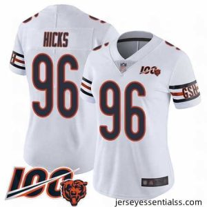 Chicago Bears 96 Akiem Hicks White Vapor Untouchable Limited Player 100th Season Football Jersey