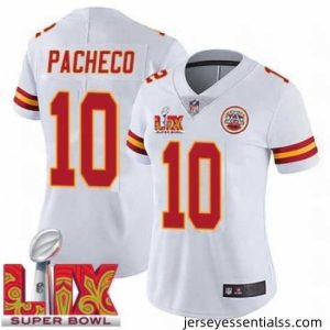 Kansas City Chiefs Isiah Pacheco #10 White 2024 2025 Super Bowl LIX F.U.S.E Stitched Jersey