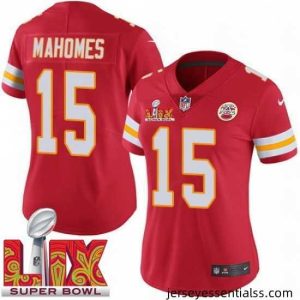 Kansas City Chiefs Patrick Mahomes #15 Red 2024 2025 Super Bowl LIX F.U.S.E Stitched Jersey