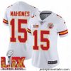 Kansas City Chiefs Patrick Mahomes #15 White 2024 2025 Super Bowl LIX F.U.S.E Stitched Jersey