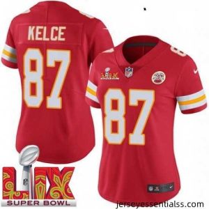 Kansas City Chiefs Travis Kelce #87 Red 2024 2025 Super Bowl LIX F.U.S.E Stitched Jersey