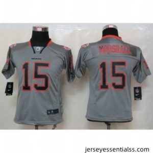 Nike Chicago Bears #15 Brandon Marshall Grey Lights Out Elite NFL Jerseys