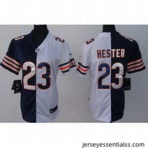 Nike Chicago Bears 23 Devin Hester Blue White Split NFL Jerseys