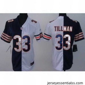 Nike Chicago Bears 33 Charles Tillman Blue White Split NFL Jerseys