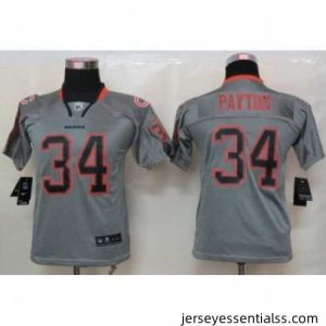 Nike Chicago Bears 34 Walter Payton Grey Lights Out Elite NFL Jerseys