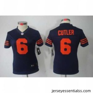 Nike Chicago Bears 6# Jay Cutler Blue Color[Limited Jerseys]Orange Number