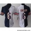 Nike Chicago Bears 6 Jay Cutler Blue White Split NFL Jerseys