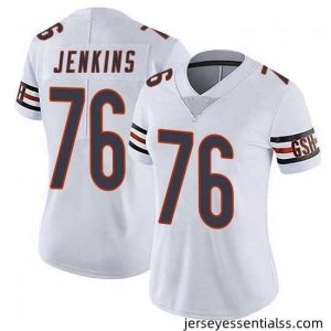 Nike Chicago Bears 76 Teven Jenkins  White Vapor Untouchable Limited Jersey