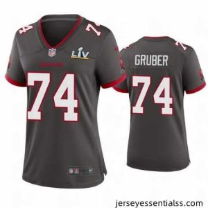 Paul Gruber Buccaneers Pewter Super Bowl Lv Game Jersey