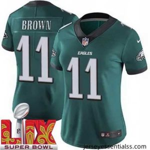 Philadelphia Eagles A.J. Brown #11 Green 2024 2025 Super Bowl LIX F.U.S.E Stitched NFL Jersey