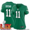 Philadelphia Eagles A.J. Brown #11 Kelly Green 2024 2025 Super Bowl LIX F.U.S.E Stitched NFL Jersey