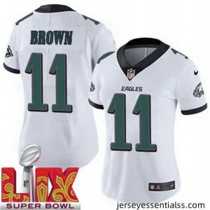 Philadelphia Eagles A.J. Brown #11 White 2024 2025 Super Bowl LIX F.U.S.E Stitched NFL Jersey