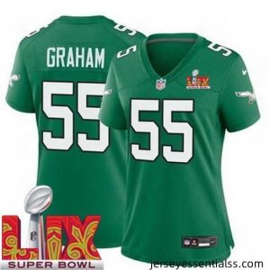 Philadelphia Eagles Brandon Graham #55 Kelly Green 2024 2025 Super Bowl LIX F.U.S.E Stitched NFL Jersey