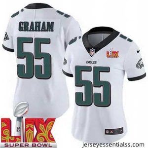 Philadelphia Eagles Brandon Graham #55 White 2024 2025 Super Bowl LIX F.U.S.E Stitched NFL Jersey