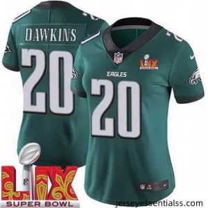 Philadelphia Eagles Brian Dawkins #20 Green 2024 2025 Super Bowl LIX F.U.S.E Stitched NFL Jersey