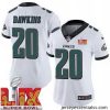 Philadelphia Eagles Brian Dawkins #20 White 2024 2025 Super Bowl LIX F.U.S.E Stitched NFL Jersey
